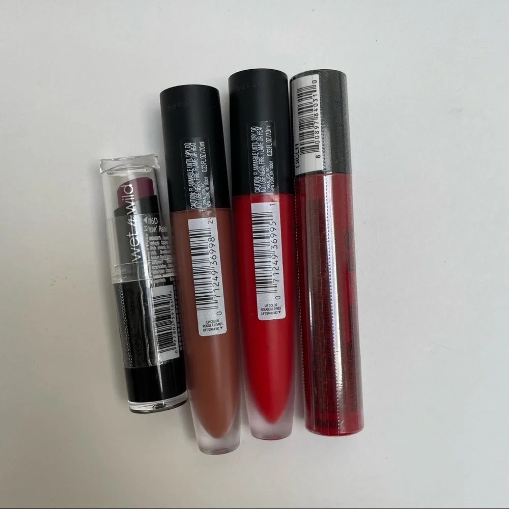 [Bundle of 4] NEW L'ORÉAL Matte Lip Stain, Wet n’ Wild, NYX Liquid Suede